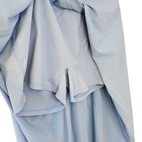 Halara Breezeful High Waisted, High Low Ruffle 2 in 1 Maxi Skirt, Blue, Shorts,L - Picture 4 of 8